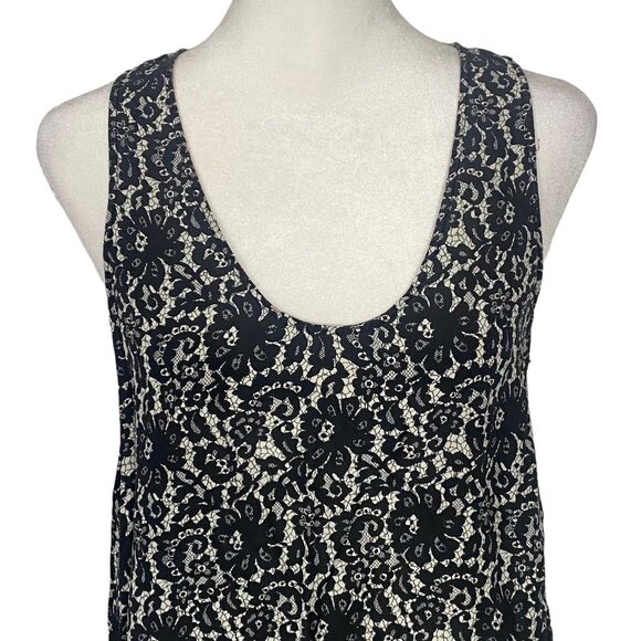 JOIE Women Silk Mini Drop Waist Dress Sleeveless Sz S Black Floral Elegant 45-5 - Picture 3 of 11